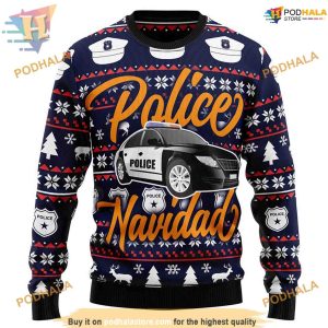 Police Navidad Police Life Ugly Sweater, Family Ugly Christmas Sweater