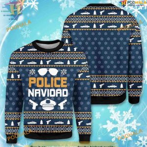Police Navidad Ugly Christmas Sweater, Cute Ugly Christmas Sweater