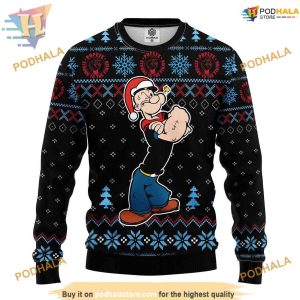Popeye & Sindbad Ugly Christmas Sweater, Funny Sweater