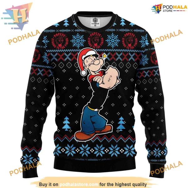 Popeye & Sindbad Ugly Christmas Sweater, Funny Sweater