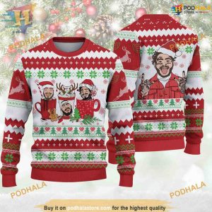 Post Malone Woolen Christmas Sweater, Funny Womens Christmas Sweater