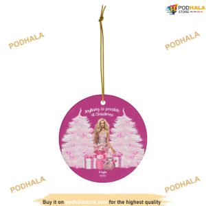 Pretty in Pink Barbie Christmas Ornaments, Snowflake Barbie Doll Design