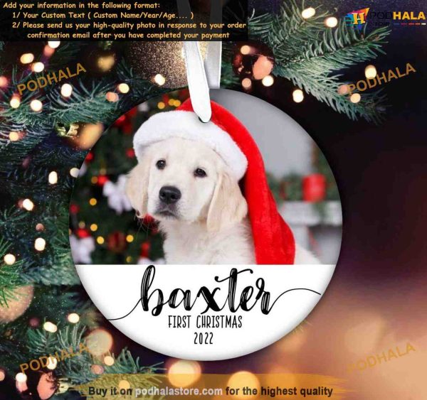 Puppies’ First Christmas and Personalized Photo Ornaments