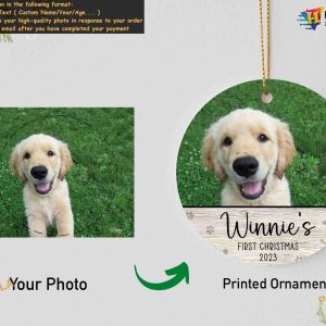Puppys First Christmas Custom Dog Picture Personalized Keepsake 4