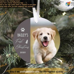 Puppy's First Christmas Ornament, Personalized Photo Ornaments