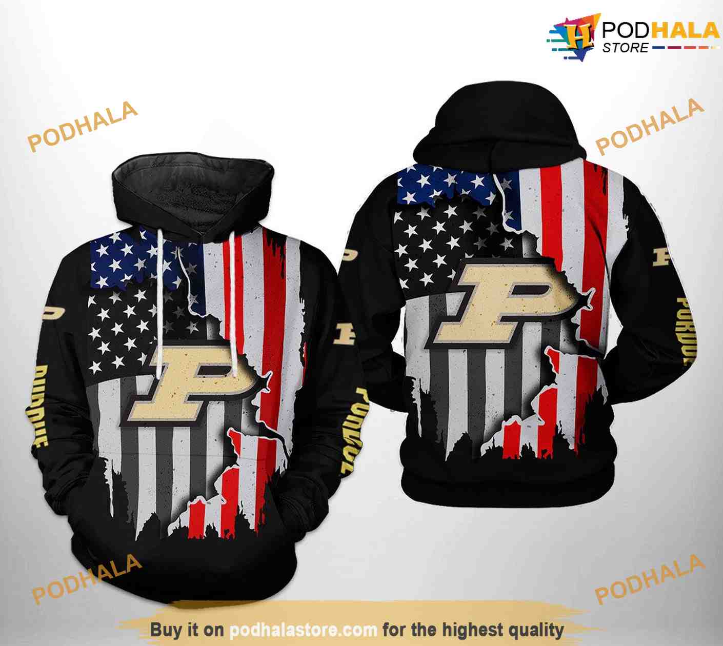 Purdue Boilermakers US Flag NCAA 3D Hoodie, Sweatshirt, Shirt Purdue Boilermakers US Flag NCAA 3D Hoodie, Sweatshirt, Shirt