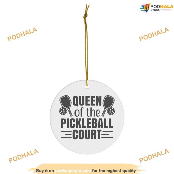 Queen of Court Pickleball Christmas Ornament, Family Christmas Ornaments