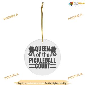 Queen of Pickleball Court Ornament, Custom Family Ornaments