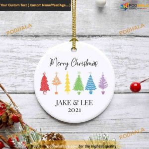 Rainbow Tree Pride Decoration, Personalized Family Ornaments