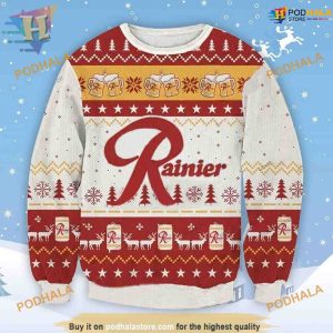 Rainier Beer Ugly Christmas 3D Sweater, Friends Christmas Sweater