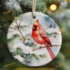 Red Cardinal 3D Sublimation Ornament, Family Christmas Ornaments