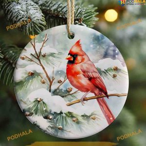 Red Cardinal 3D Sublimation Ornament, Family Christmas Ornaments