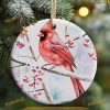 Red Cardinal Sublimation Ornament, Family Christmas Tree Ornaments
