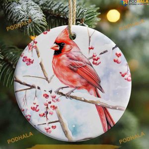 Red Cardinal Sublimation Ornament, Family Christmas Tree Ornaments