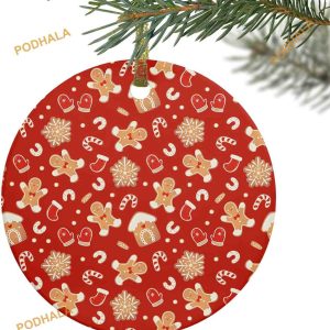 Red Gingerbread Christmas Ornaments Family Christmas Tree Ornaments