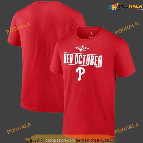 Red Phillies October 2023 Postseason Shirt, Red October Tee