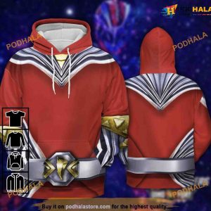 Red Rangers Cosmic Fury Galaxy Red 3D Hoodie For Christmas Gift 1
