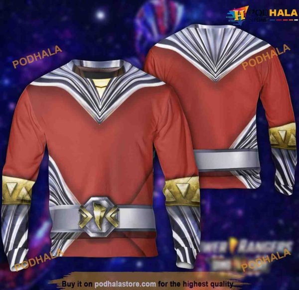 Red Rangers Cosmic Fury Galaxy Red 3D Hoodie For Christmas Gift