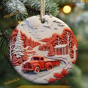 Red Truck Christmas Ornament, Friends Christmas Ornaments