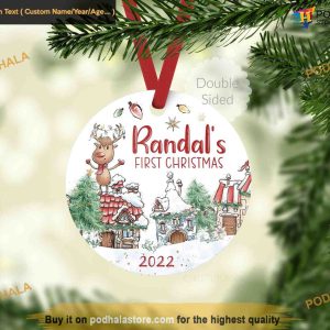 Reindeer Baby's First Ornament, Family Tree Decoration