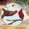 Reindeer and Cardinal Christmas Ornament, Custom Family Ornaments
