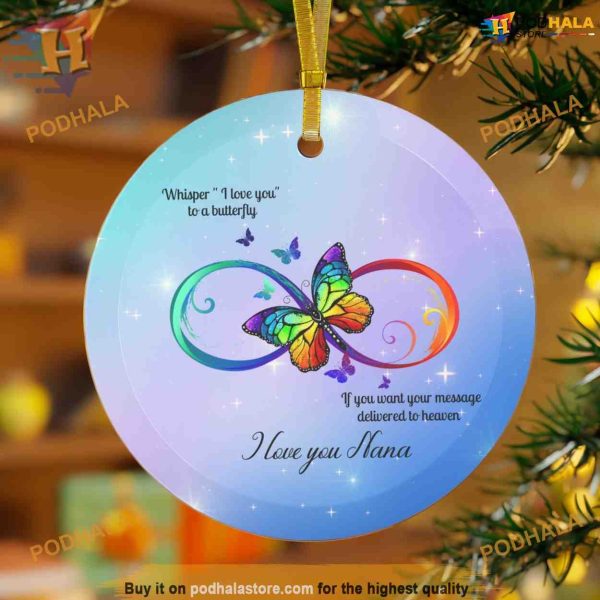 Remembrance Message to Heaven Ornament, Family Tree Decoration