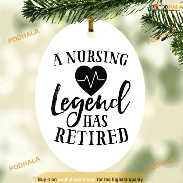 Retired Nursing Legend Oval Ornament, Nurse Christmas Ornaments