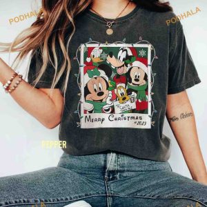 Retro Mickey and Friends Christmas Disney Comfort Color Shirt, Family Holiday Trip