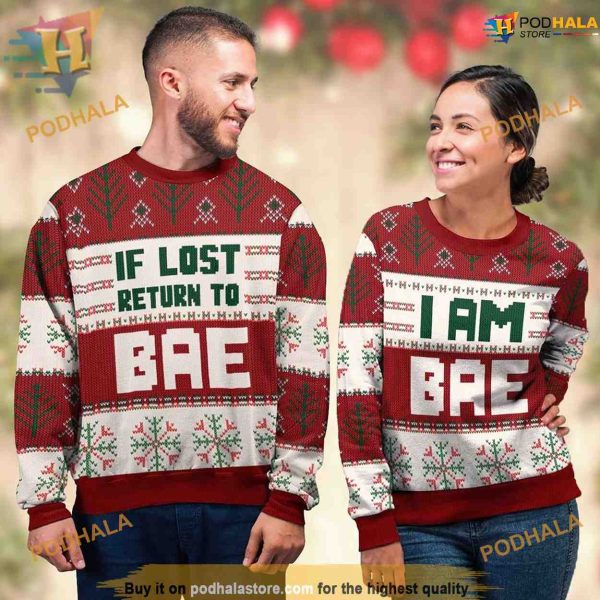 Return to BAE Couple 3D Christmas Sweater, Cute Ugly Christmas Sweater