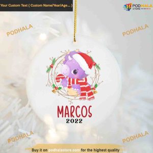 Rhino Christmas Ceramic Ornament, Custom Family Ornaments