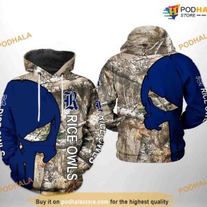 Rice Owls Camo Veteran Hunting NCAA 3D Hoodie, Sweatshirt, Shirt