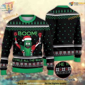 Rick And Morty Pickle Ugly Christmas Sweater, Cute Ugly Christmas Sweater