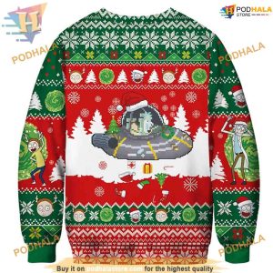Rick And Morty UFO Ugly Christmas Sweater, Funny Xmas Sweater