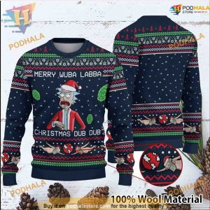 Rick And Morty Wubba Lubba Ugly 3D Sweater, Family Ugly Christmas Sweater