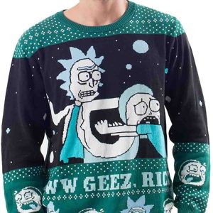 Rick and Morty Alien Aww Geez Rick Sweater, Funny Sweater