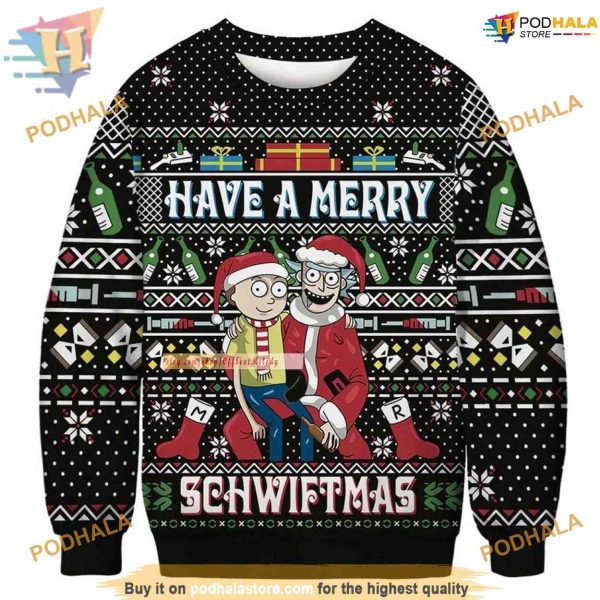 Rick and Morty Fans 3D Ugly Christmas Sweater, Friends Christmas Sweater