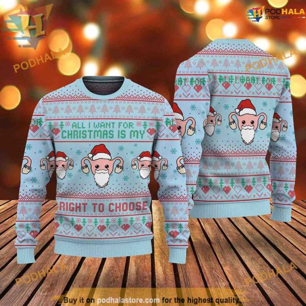 Right To Chose Sweater, Roe Your Vote, Ugly Christmas Sweater