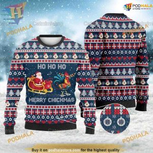 Rooster Santa Ho Ho Sweater, Chicken Christmas Gift
