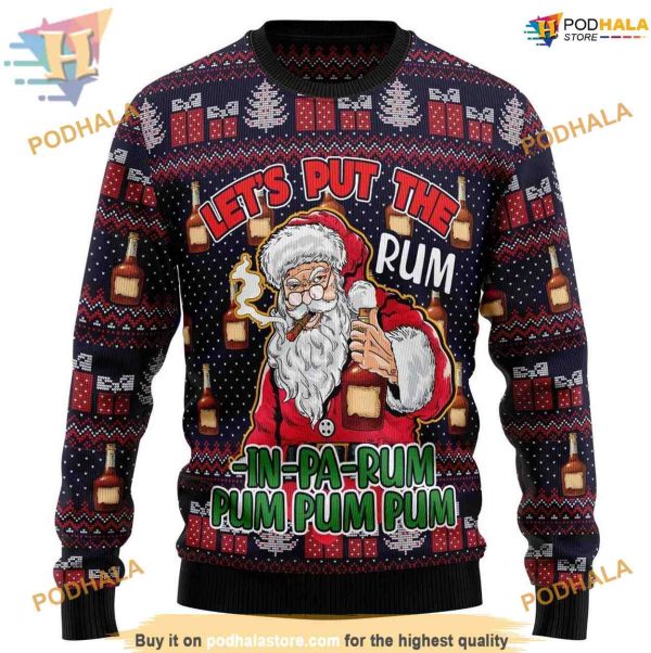 Rum Ugly Christmas Sweater, Funny Womens Christmas Sweater