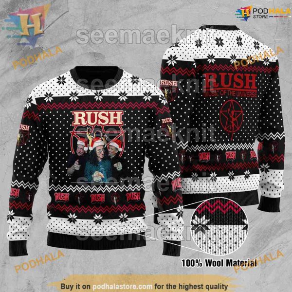 Rush Band Unisex Ugly 3D Sweater, Funniest Ugly Christmas Sweater