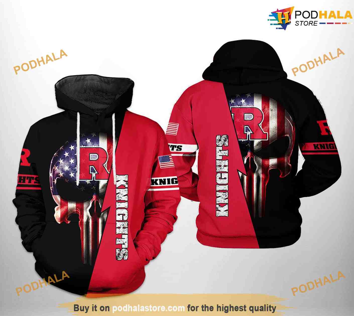 Rutgers Scarlet Knights US Flag Skull NCAA 3D Hoodie, Sweatshirt, Shirt Rutgers Scarlet Knights US Flag Skull NCAA 3D Hoodie, Sweatshirt, Shirt