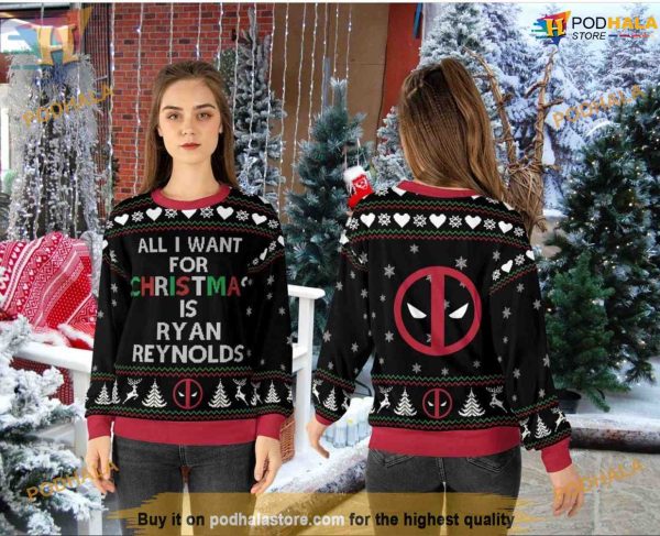 Ryan Reynolds Deadpool Ugly Christmas Sweater, Friends Christmas Sweater