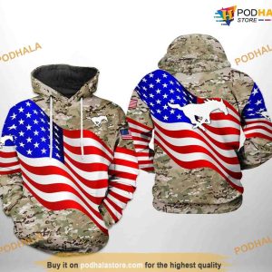 SMU Mustangs US Flag Camo Veteran NCAA 3D Hoodie, Sweatshirt, Shirt