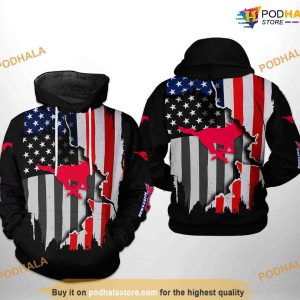 SMU Mustangs US Flag NCAA 3D Hoodie, Sweatshirt, Shirt