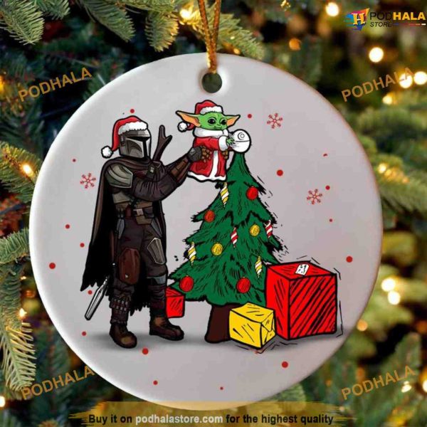 SW Baby Yoda & Darth Vader Ceramic Ornament, Family Christmas Ornaments
