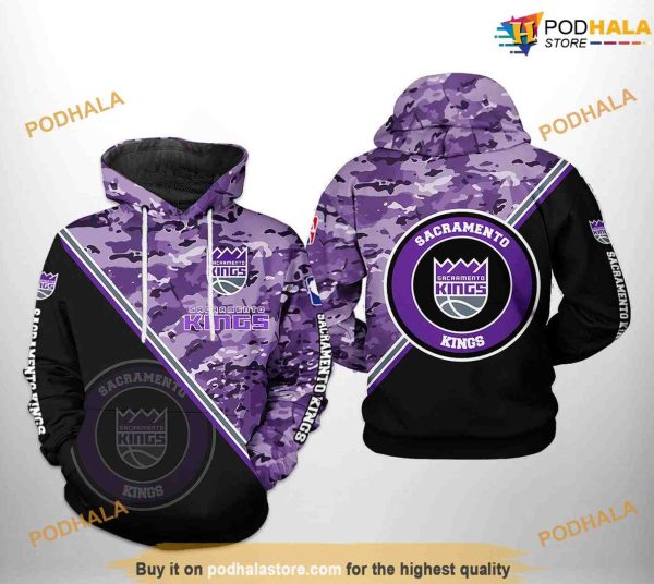 Sacramento Kings NBA US Camo Team NBA Hoodie 3D