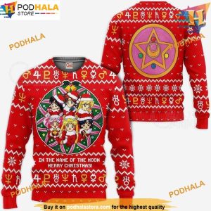 Sailor Love Moon Ugly Christmas Sweater, Funny Xmas Gifts