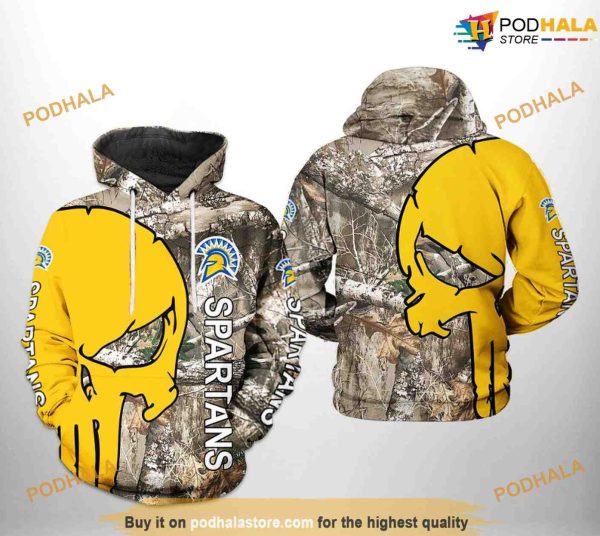 San Jose State Spartans Camo Veteran Hunting NCAA 3D Hoodie, Sweatshirt, Shirt