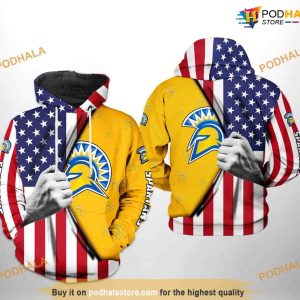 San Jose State Spartans US Flag NCAA 3D Hoodie, Sweatshirt, Shirt