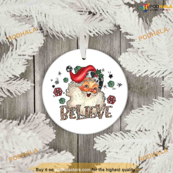 Santa Believe Christmas Ornament Keepsake, Personalized Family Ornaments